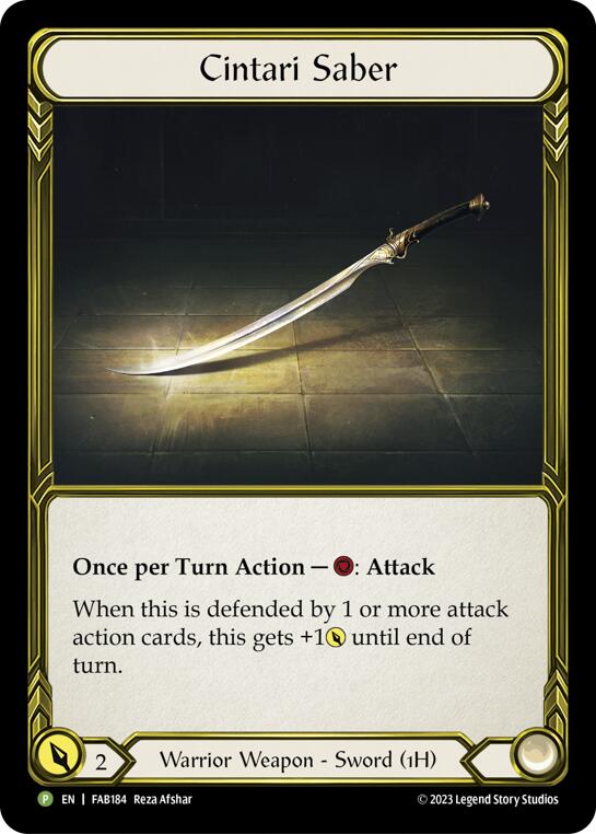 Cintari Saber [FAB184] (Promo)  Cold Foil | Pegasus Games WI
