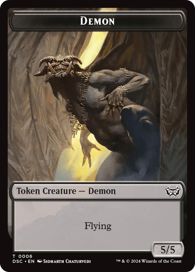 Demon // Bird Double-Sided Token [Duskmourn: House of Horror Commander Tokens] | Pegasus Games WI