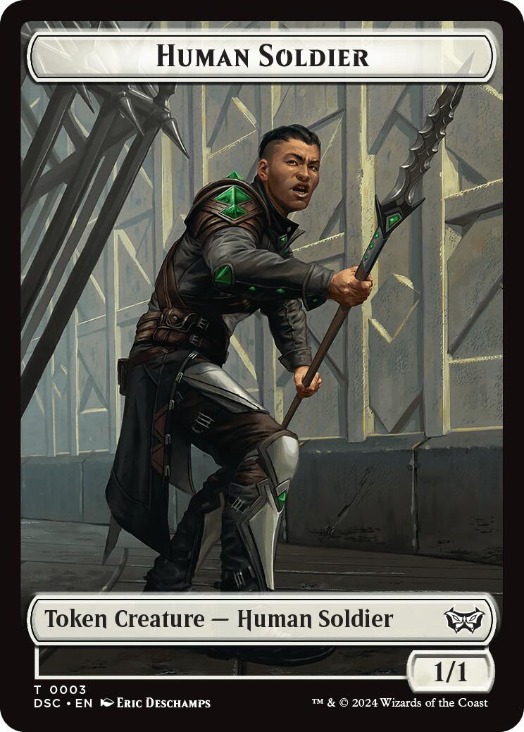 Human Soldier // Scarecrow Double-Sided Token [Duskmourn: House of Horror Commander Tokens] | Pegasus Games WI