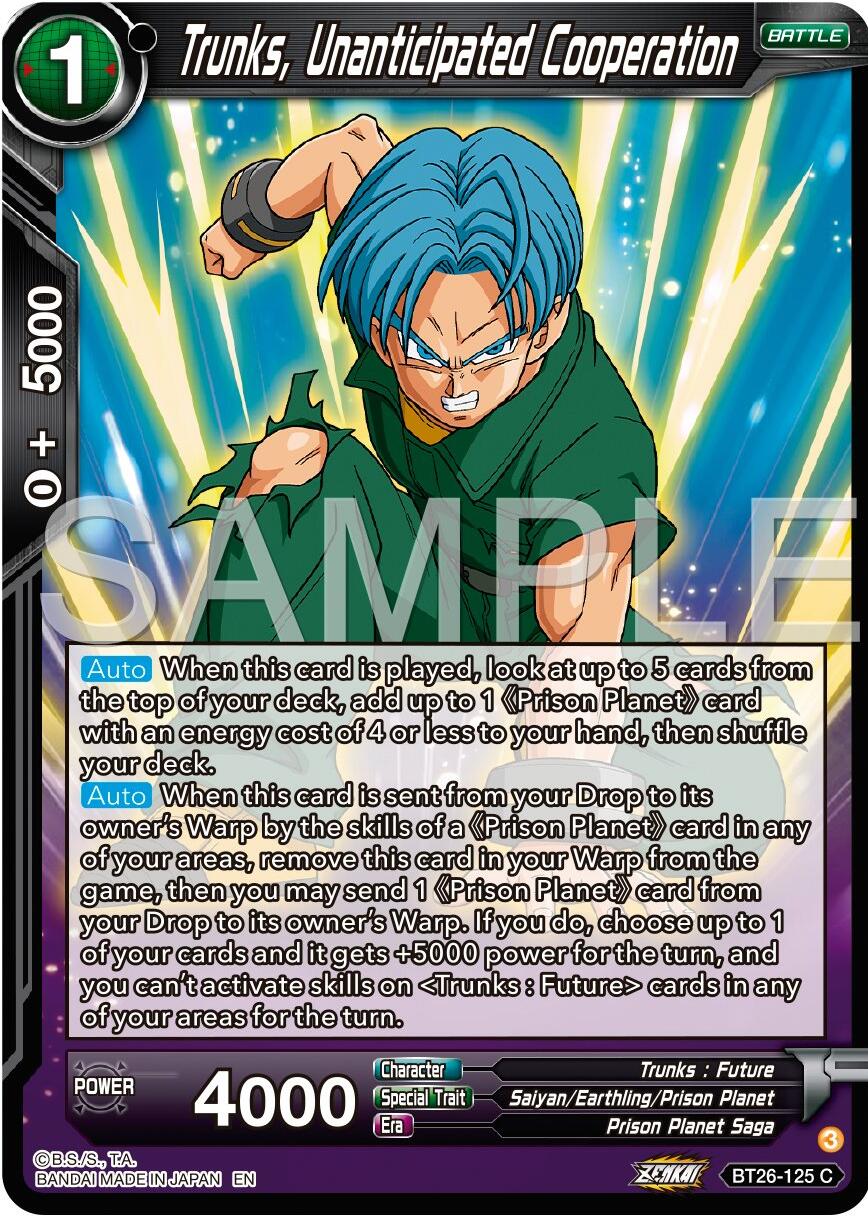 Trunks, Unanticipated Cooperation (BT26-125) [Ultimate Advent] | Pegasus Games WI