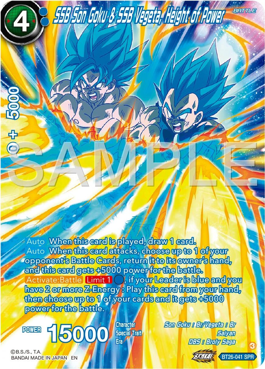 SSB Son Goku & SSB Vegeta, Height of Power (SPR) (BT26-041) [Ultimate Advent] | Pegasus Games WI