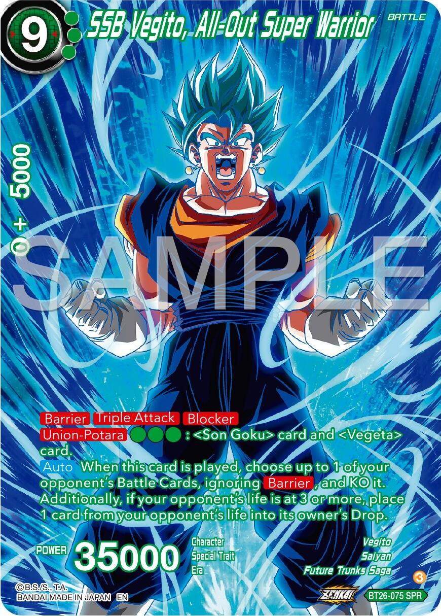 SSB Vegito, All-Out Super Warrior (SPR) (BT26-075) [Ultimate Advent] | Pegasus Games WI