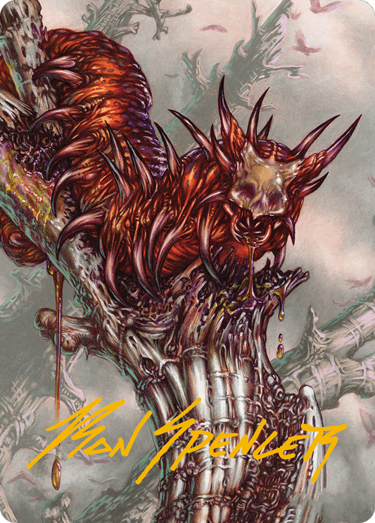 Grist, Voracious Larva Art Card (Gold-Stamped Signature) [Modern Horizons 3 Art Series] | Pegasus Games WI
