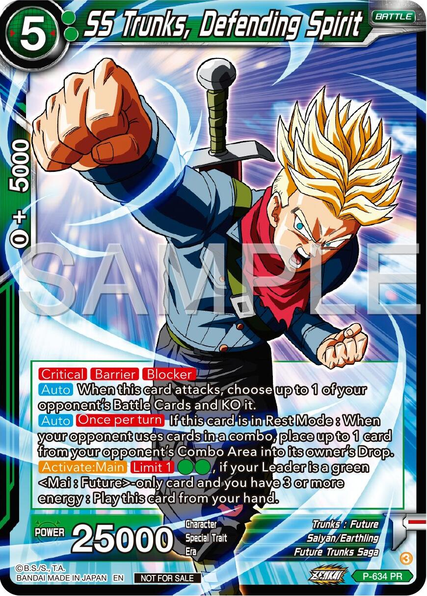 SS Trunks, Defending Spirit (Zenkai Series Tournament Pack Vol.9) (P-634) [Promotion Cards] | Pegasus Games WI