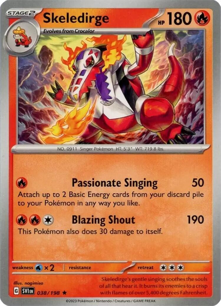 Skeledirge (038/198) (Theme Deck Exclusive) [Scarlet & Violet: Base Set] | Pegasus Games WI