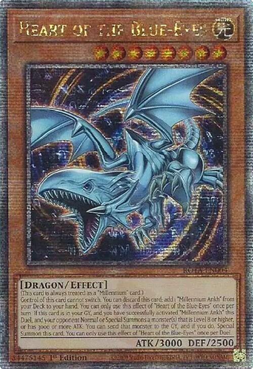 Heart of the Blue-Eyes (Quarter Century Secret Rare) [ROTA-EN004] Quarter Century Secret Rare | Pegasus Games WI