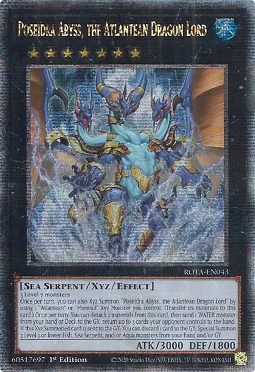 Poseidra Abyss, the Atlantean Dragon Lord (Quarter Century Secret Rare) [ROTA-EN043] Quarter Century Secret Rare | Pegasus Games WI