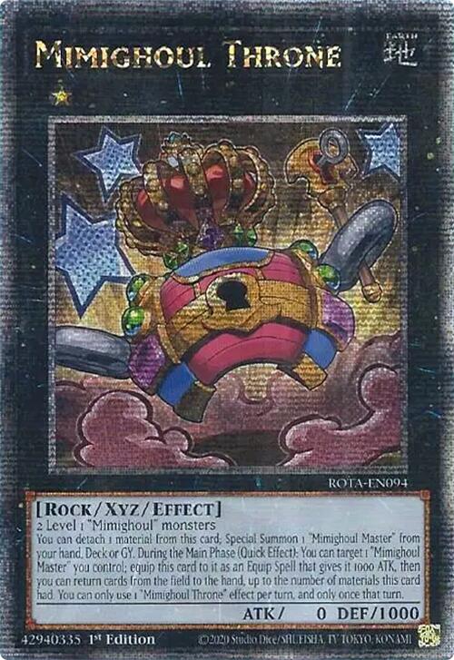 Mimighoul Throne (Quarter Century Secret Rare) [ROTA-EN094] Quarter Century Secret Rare | Pegasus Games WI