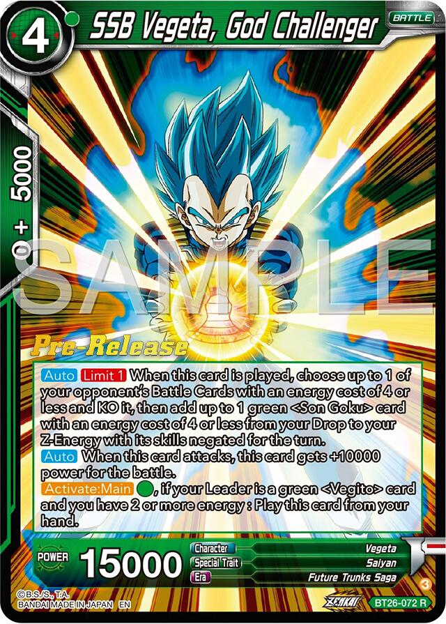 SSB Vegeta, God Challenger (BT26-072) [Ultimate Advent Prerelease Promos] | Pegasus Games WI