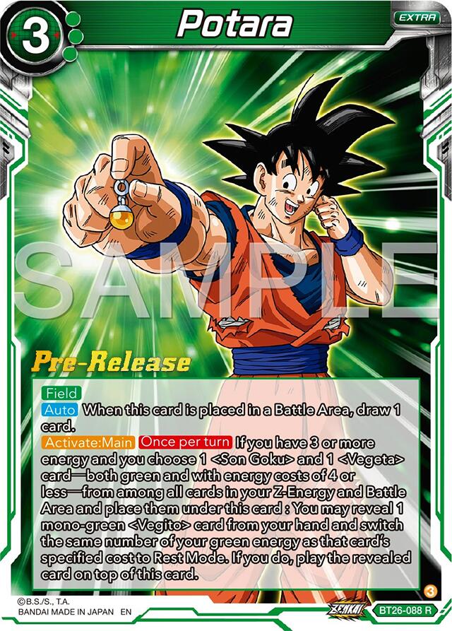 Potara (BT26-088) [Ultimate Advent Prerelease Promos] | Pegasus Games WI