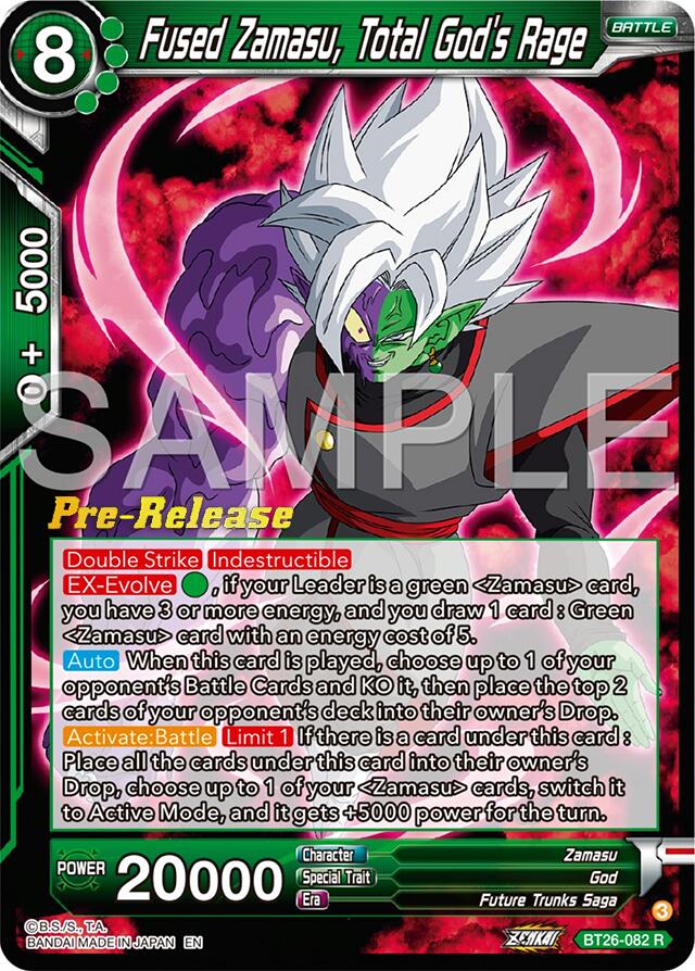 Fused Zamasu, Total God's Rage (BT26-082) [Ultimate Advent Prerelease Promos] | Pegasus Games WI