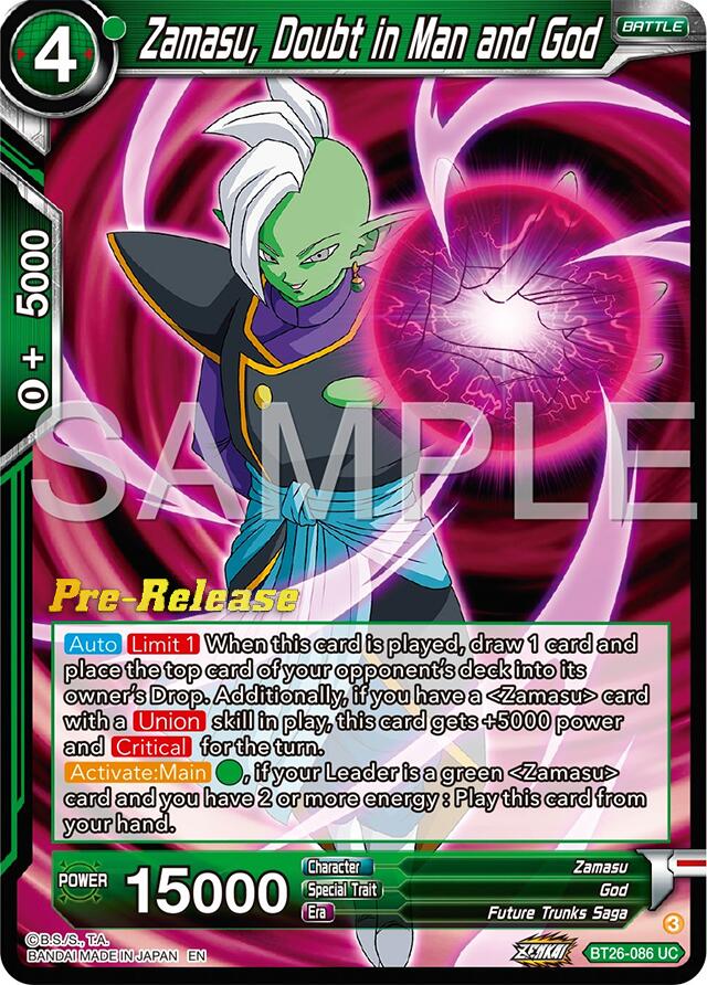 Zamasu, Doubt in Man and God (BT26-086) [Ultimate Advent Prerelease Promos] | Pegasus Games WI
