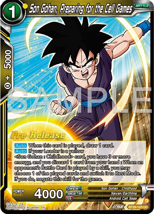 Son Gohan, Preparing for the Cell Games (BT26-103) [Ultimate Advent Prerelease Promos] | Pegasus Games WI