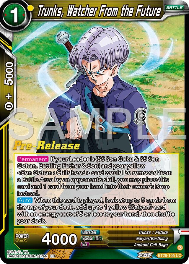 Trunks, Watcher From the Future (BT26-105) [Ultimate Advent Prerelease Promos] | Pegasus Games WI