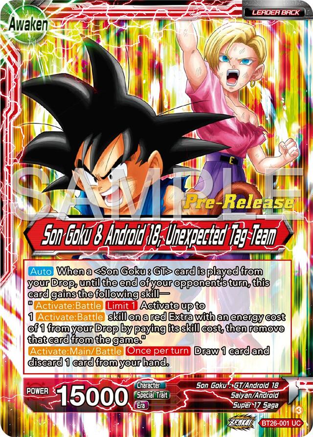 Son Goku // Son Goku & Android 18, Unexpected Tag Team (BT26-001) [Ultimate Advent Prerelease Promos] | Pegasus Games WI