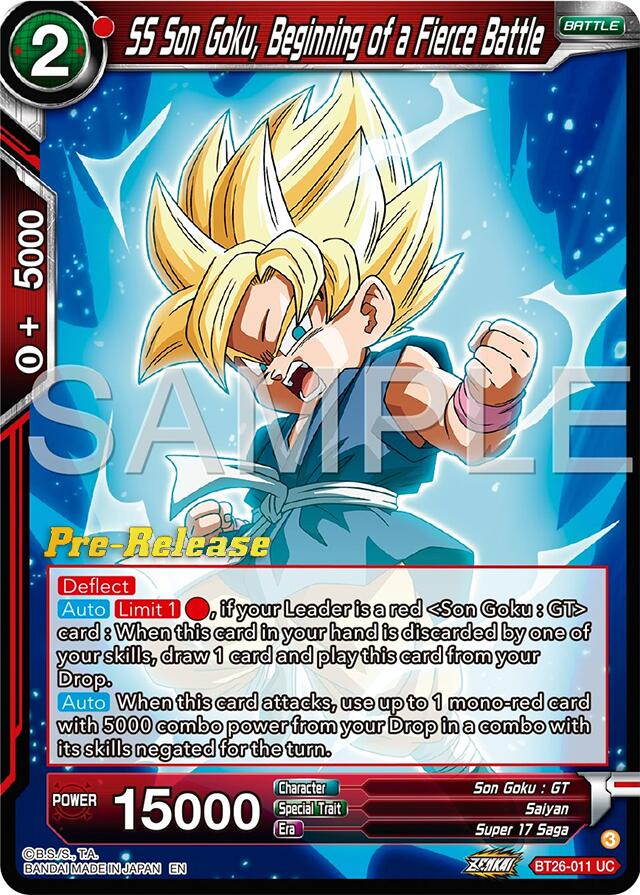 SS Son Goku, Beginning of a Fierce Battle (BT26-011) [Ultimate Advent Prerelease Promos] | Pegasus Games WI