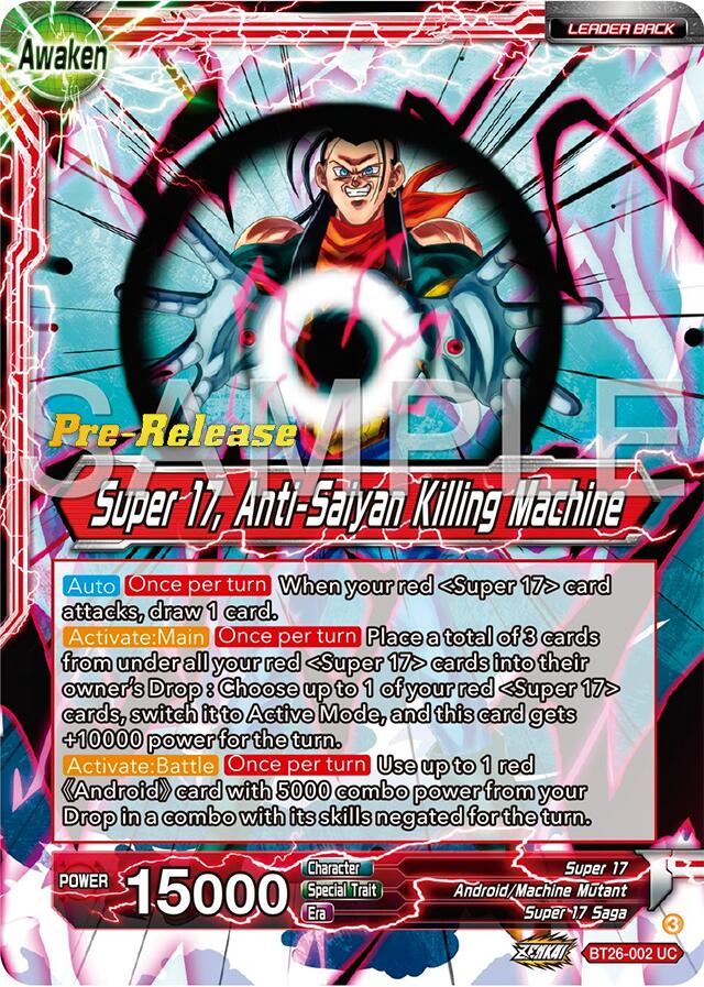 Hell Fighter 17 // Super 17, Anti-Saiyan Killing Machine (BT26-002) [Ultimate Advent Prerelease Promos] | Pegasus Games WI