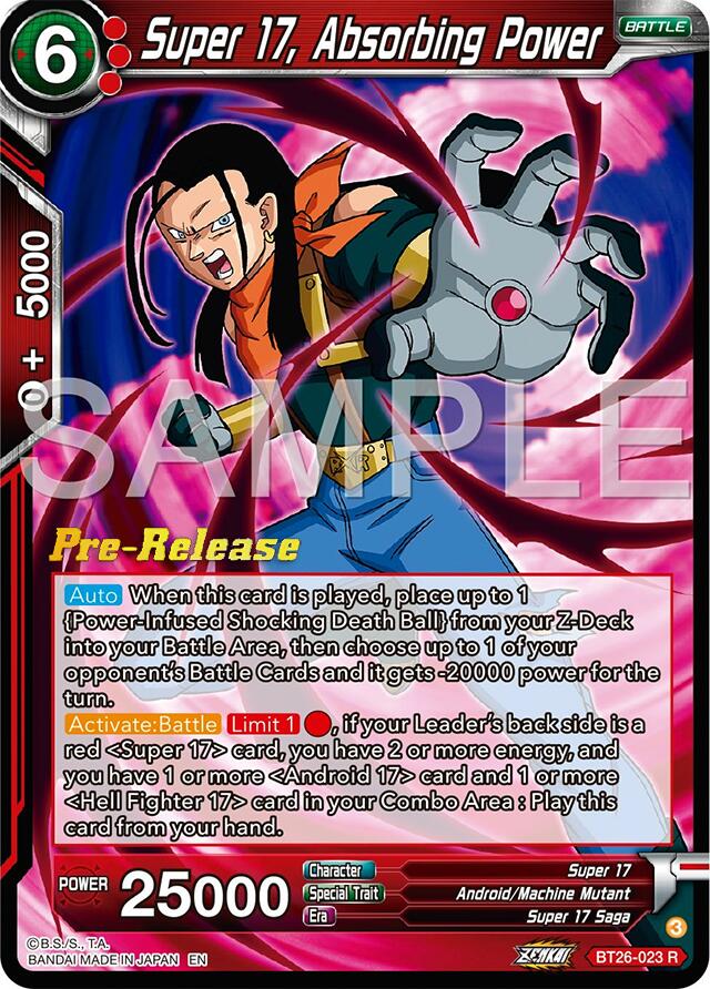 Super 17, Absorbing Power (BT26-023) [Ultimate Advent Prerelease Promos] | Pegasus Games WI