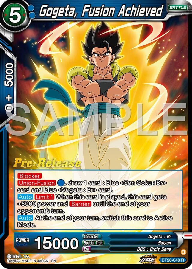 Gogeta, Fusion Achieved (BT26-048) [Ultimate Advent Prerelease Promos] | Pegasus Games WI