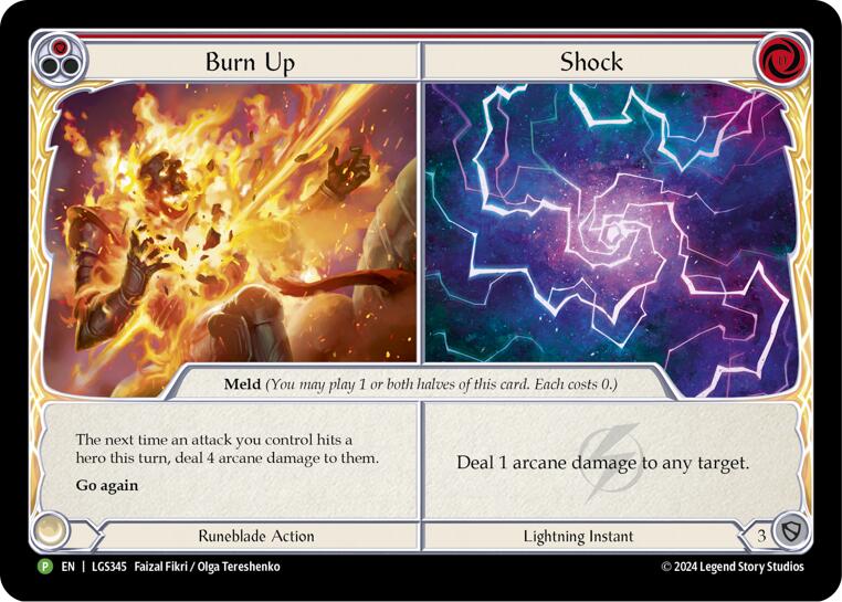 Burn Up // Shock [LGS345] (Promo)  Cold Foil | Pegasus Games WI