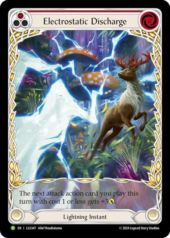 Electostatic Discharge (Red) (Extended Art) [LGS347] (Promo)  Rainbow Foil | Pegasus Games WI