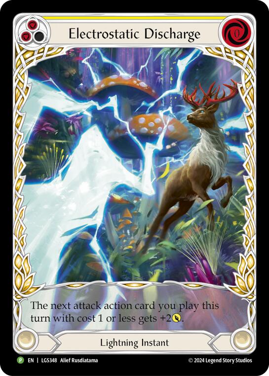 Electostatic Discharge (Yellow) (Extended Art) - LGS348 [LGS348] (Promo)  Rainbow Foil | Pegasus Games WI