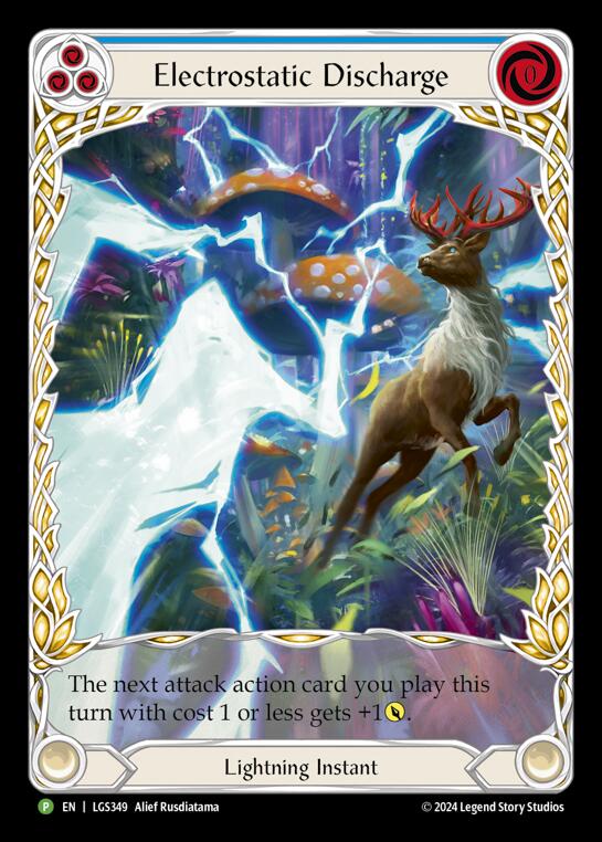 Electostatic Discharge (Blue) (Extended Art) - LGS349 [LGS349] (Promo)  Rainbow Foil | Pegasus Games WI