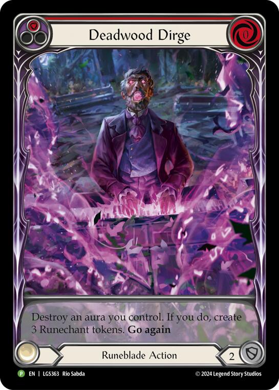 Deadwood Dirge (Red) (Extended Art) [LGS363] (Promo)  Rainbow Foil | Pegasus Games WI