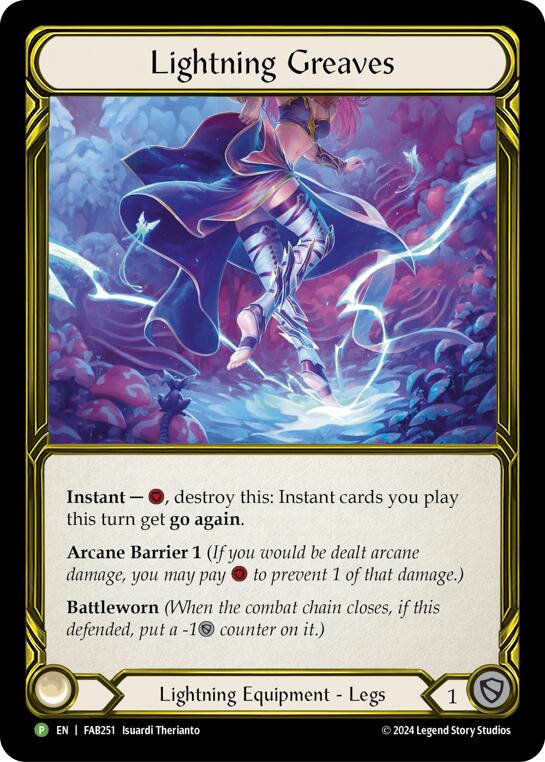 Lightning Greaves (Golden) - FAB251 [FAB251] (Promo)  Cold Foil | Pegasus Games WI