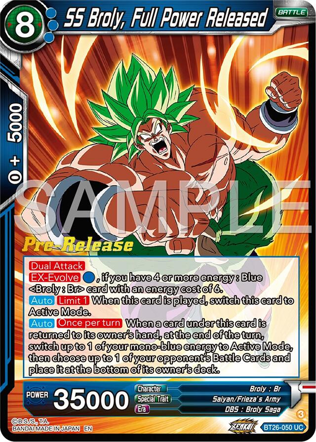 SS Broly, Full Power Released (BT26-050) [Ultimate Advent Prerelease Promos] | Pegasus Games WI