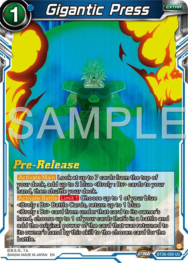 Gigantic Press (BT26-059) [Ultimate Advent Prerelease Promos] | Pegasus Games WI