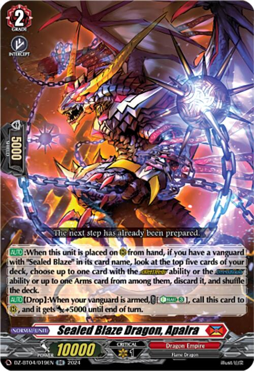 Sealed Blaze Dragon, Apalra (DZ-BT04/019EN) [DZ-BT04: Destined Showdown] | Pegasus Games WI