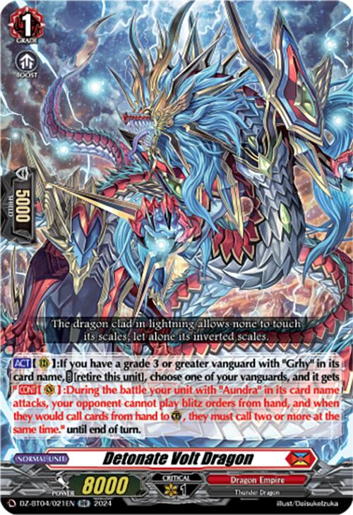 Detonate Volt Dragon (DZ-BT04/021EN) [DZ-BT04: Destined Showdown] | Pegasus Games WI