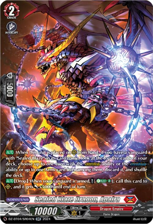 Sealed Blaze Dragon, Apalra (DZ-BT04/SR04EN) [DZ-BT04: Destined Showdown] | Pegasus Games WI