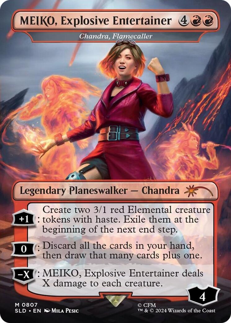 MEIKO, Explosive Entertainer - Chandra, Flamecaller (Rainbow Foil) [Secret Lair Drop Series] | Pegasus Games WI