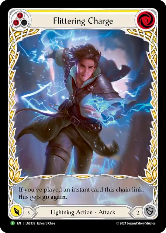Flittering Charge (Yellow) (Extended Art) [LGS338] (Promo)  Rainbow Foil | Pegasus Games WI