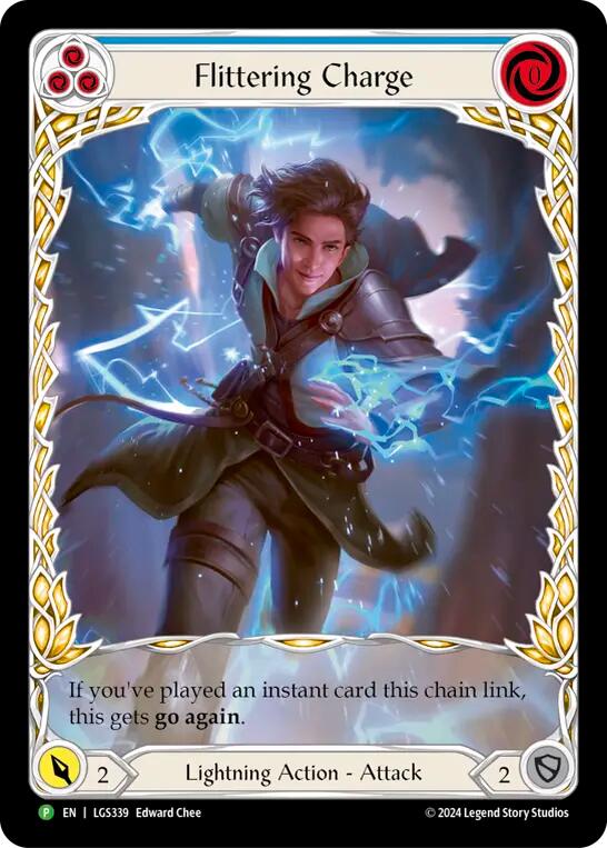 Flittering Charge (Blue) (Extended Art) [LGS339] (Promo)  Rainbow Foil | Pegasus Games WI