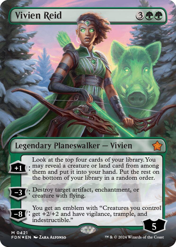 Vivien Reid (Borderless) (Mana Foil) [Foundations] | Pegasus Games WI