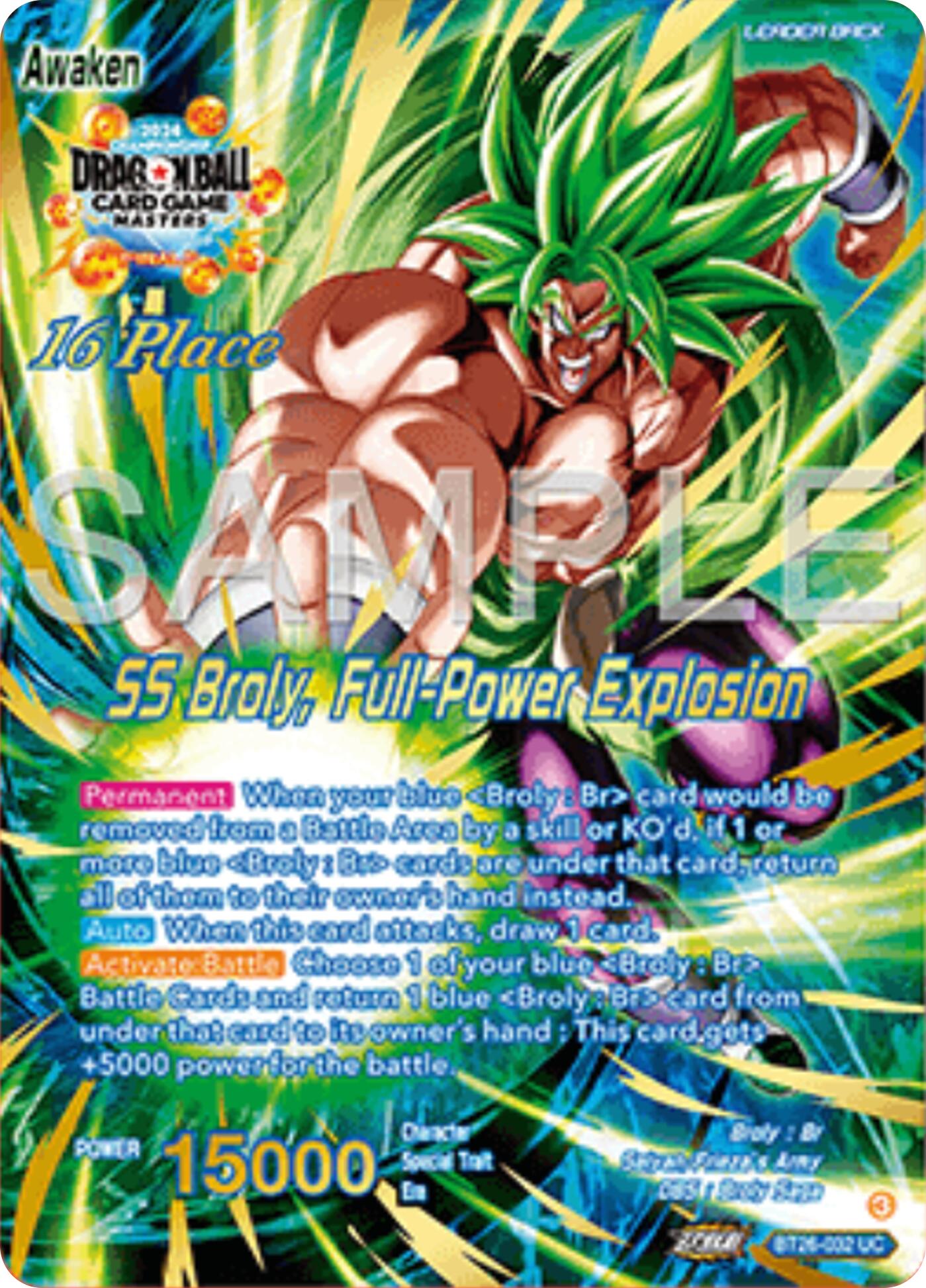 Broly // SS Broly, Full-Power Explosion (Top 16) (BT26-032) [Ultimate Advent Prerelease Promos] | Pegasus Games WI