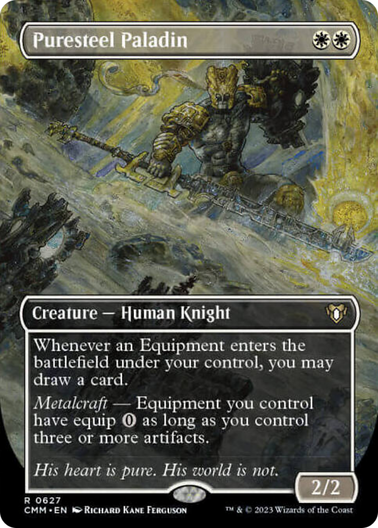 Puresteel Paladin (Borderless Alternate Art) [Commander Masters] | Pegasus Games WI