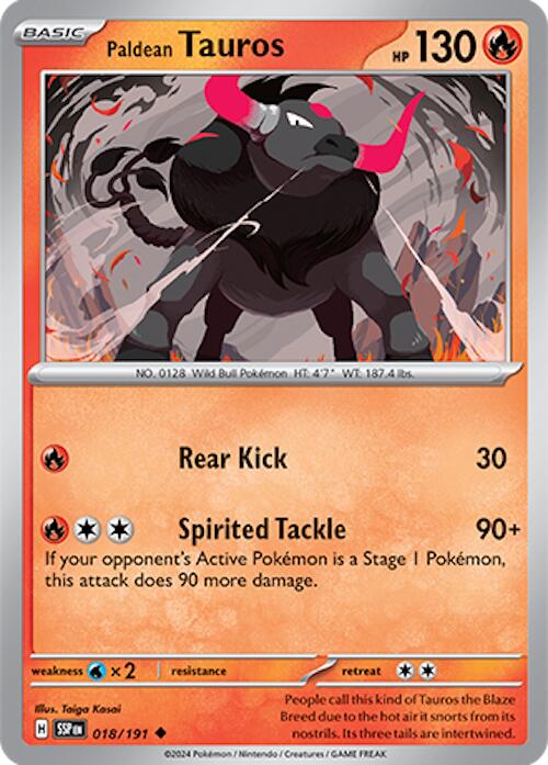 Paldean Tauros (018/191) [Scarlet & Violet: Surging Sparks] | Pegasus Games WI