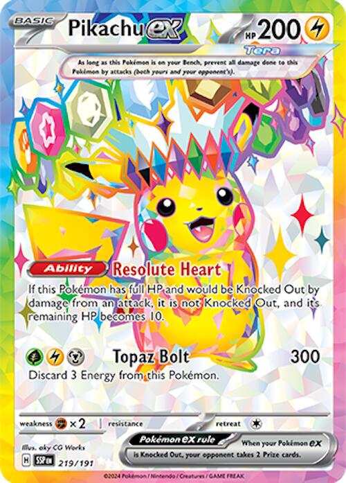 Pikachu ex (219/191) [Scarlet & Violet: Surging Sparks] | Pegasus Games WI