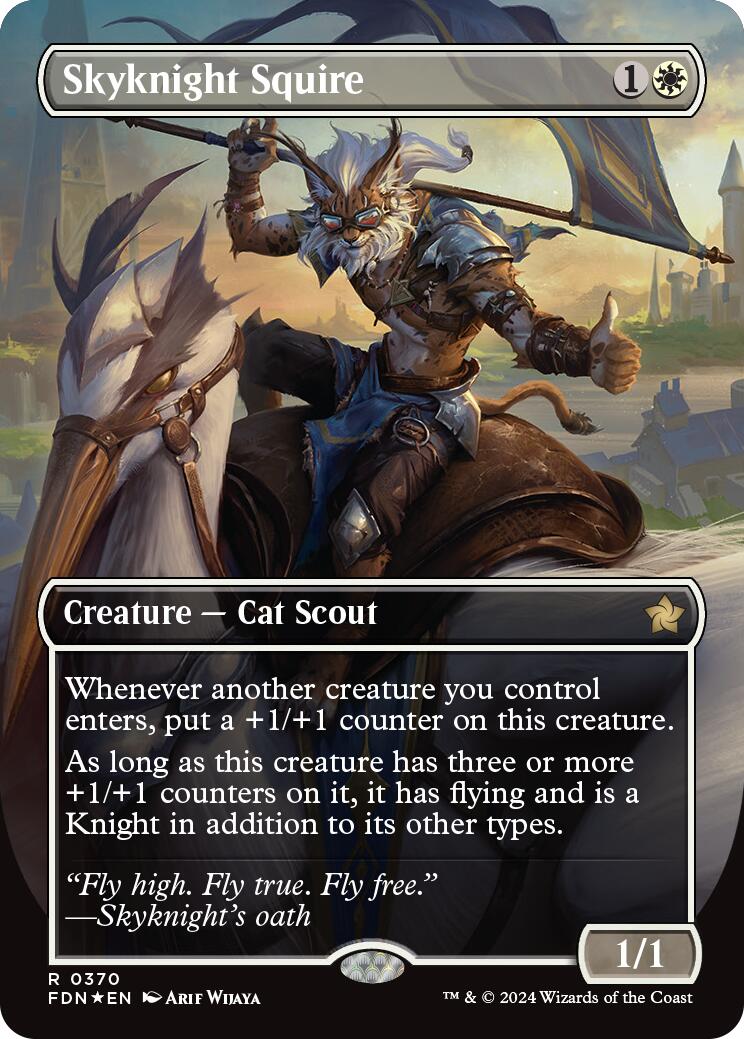 Skyknight Squire (Borderless) (Mana Foil) [Foundations] | Pegasus Games WI
