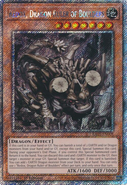Redox, Dragon Ruler of Boulders (Platinum Secret Rare) [RA03-EN008] Platinum Secret Rare | Pegasus Games WI