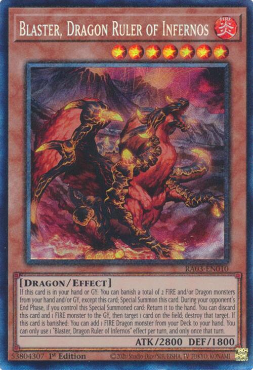 Blaster, Dragon Ruler of Infernos (CR) [RA03-EN010] Prismatic Collector's Rare | Pegasus Games WI