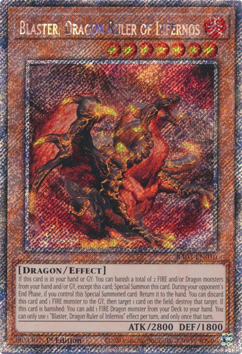 Blaster, Dragon Ruler of Infernos (Platinum Secret Rare) [RA03-EN010] Platinum Secret Rare | Pegasus Games WI