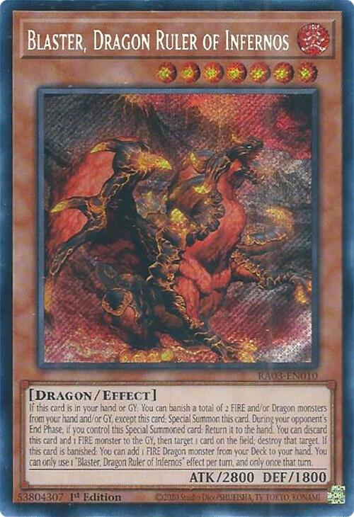 Blaster, Dragon Ruler of Infernos (Secret Rare) [RA03-EN010] Secret Rare | Pegasus Games WI