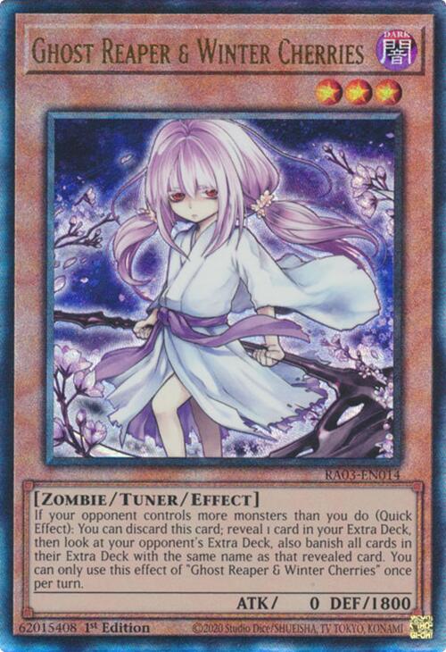Ghost Reaper & Winter Cherries (Alternate Art) (PUR) [RA03-EN014] Prismatic Ultimate Rare | Pegasus Games WI