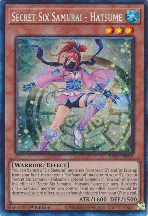 Secret Six Samurai - Hatsume (CR) [RA03-EN016] Prismatic Collector's Rare | Pegasus Games WI