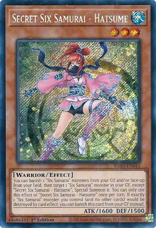 Secret Six Samurai - Hatsume (Secret Rare) [RA03-EN016] Secret Rare | Pegasus Games WI